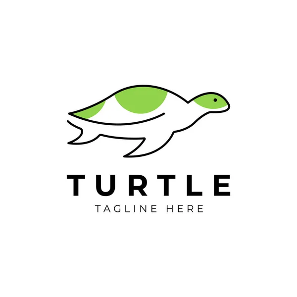 Einfache Line Art Schildkröte Logo Vorlage lizenzfreie Stockillustrationen