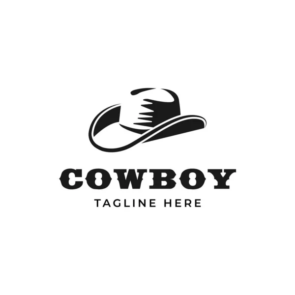 Chapeau Cowboy Vecteur Logo Design Icône Illustration — Image vectorielle