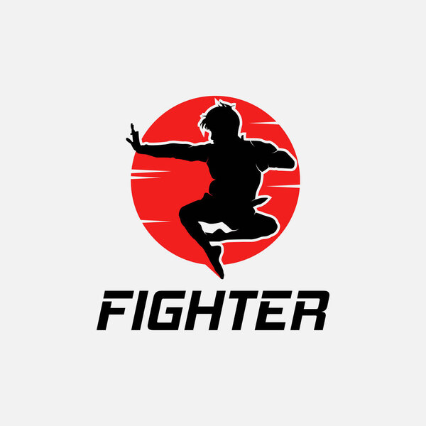 vector style silhouette martial arts.