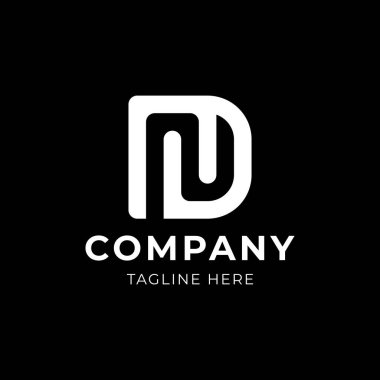 Harf DN veya ND monogram logo tasarımı