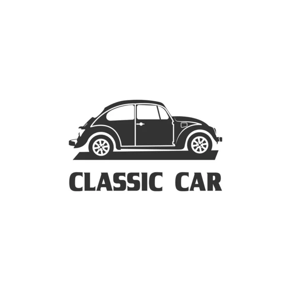 Классический Винтажный Автомобиль Векторного Дизайна Вдохновения Шаблон Логотипа Автомобиля Силуэт — стоковый вектор