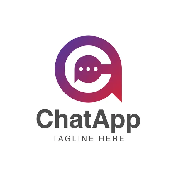 Anfangsbuchstabe Logo Negative Space Chat Talk Ikone Isoliert Auf Weißem lizenzfreie Stockvektoren