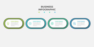 4 seçenekli sunum işi bilgi şablonu. Vektör illüstrasyonu.
