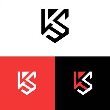 KS Logosu, KS Monogram, İlk KS Logosu, KKS Harfi Logosu, Yaratıcı Simge, Modern, Vektör