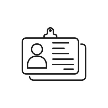 Kart ana hatları simgesi. Mobil konsept ve web tasarımı için doğrusal biçim işareti. Kimlik kartı basit satır vektör simgesi.