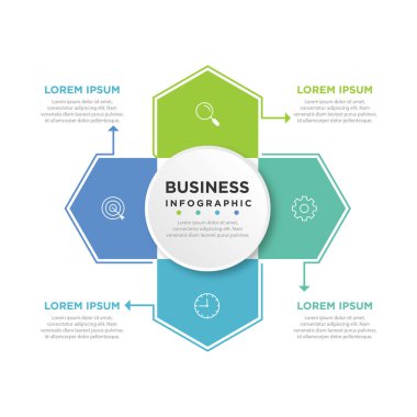 Daire grafik Infographic template sunumlar, reklam, düzenleri, yıllık raporlar için 4 seçenekleri ile