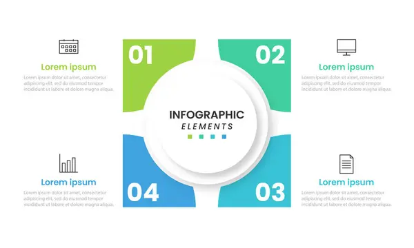 Templat Desain Infografis Konsep Kreatif Dengan Langkah - Stok Vektor