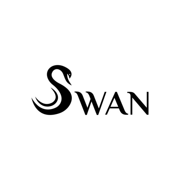 Initial letter S swan logo design. swan typography vector illustration