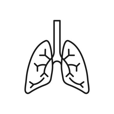 Kalp yassı çizgi ikonu. İnsan iç organının ince piktogramı, kardiyoloji kliniği için özet çizimi.