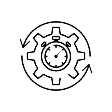 zaman yönetimi simgesini beyaz arka plan üzerinde