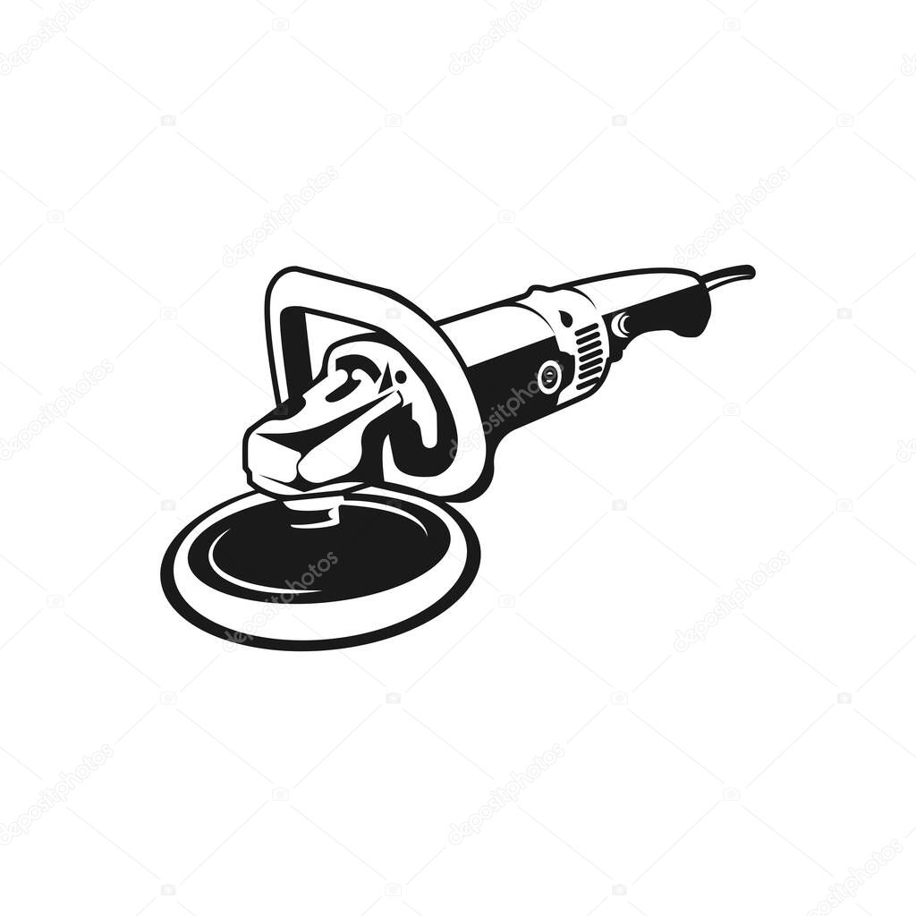 Car Detailing Machine Silhouette Vector Isolated - Car Polisher Machine Vector