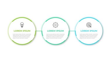 3 seçenek veya adımlı vektör bilgi tasarımı şablonu
