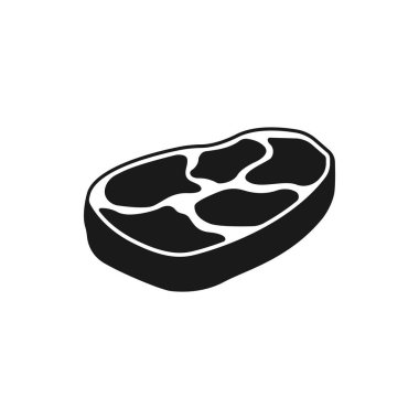 Biftek et simgesi beyaz arka plan üzerinde izole.