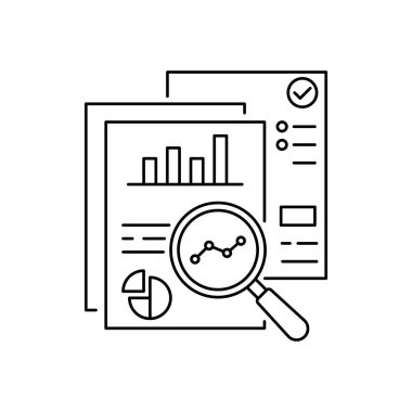 İnce çizgi anahtar performans göstergesi simgesi. lineart trend modern stroke logotype grafik sanat tasarımı bilgi elementi beyaz arkaplanda izole edildi. Gelişmiş satış rakamları ve izleme konsepti