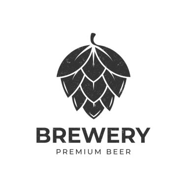 Hop brew brewery logosu bira vektör simgesi logo tasarımı
