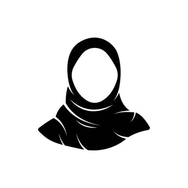 Kadın tesettür ikonu. Kadın Suudi Arab. İslamcı kadın. Güzel Müslüman kız avatarı. baş örtüsü doğu kadın giyim logosu. Sağlam bir resim. Vektör çizimi. Beyaz arka planda tasarım. EPS 10