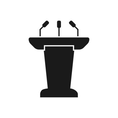 Tribün simgesi düz sahne podyum ikonu vektörü