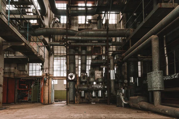 Alte Und Verrostete Industrieanlage Vergessene Historische Fabrik Lost Place — Stockfoto