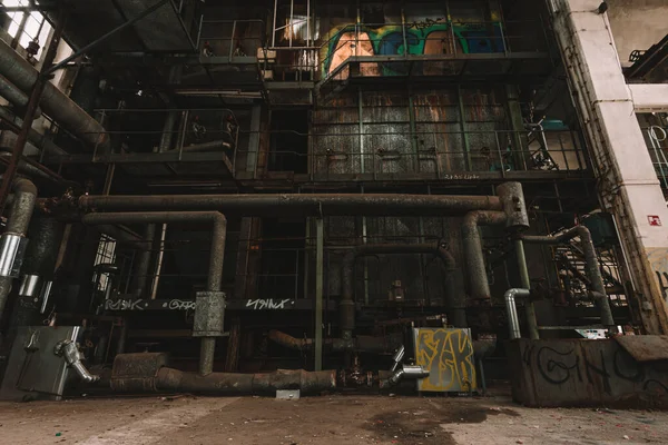 Planta Industrial Abandonada Velha Enferrujada Fábrica Histórica Esquecida Lugar Perdido — Fotografia de Stock