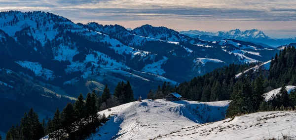 Φανταστική Χειμερινή Πεζοπορία Στο Denneberg Στην Nagelfluhkette Από Tahlkirchdorf Κοντά — Φωτογραφία Αρχείου