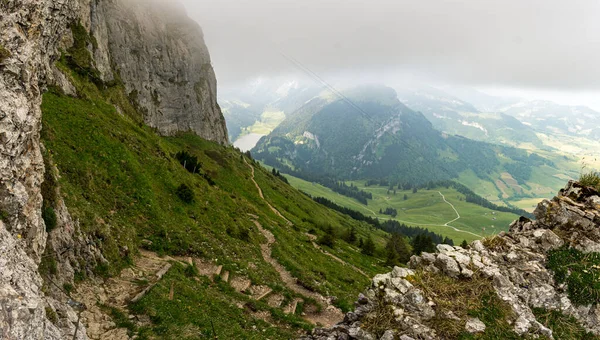 Traumhafte Bergwanderung Vom Hohen Kasten Zum Saxer Lucke Appenzellerland Schweiz — Stockfoto