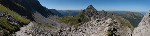 Anspruchsvolle Bergtour Über Den Mindelheimer Klettersteig Mittelberg Kleinwalsertal Den Allgäuer — Stockfoto