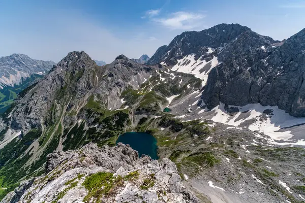 Stock image Mountain tour to the Vorderer Drachenkopf in the Mieminger mountains near Ehrwald in the Tiroler Zugspitz Arena