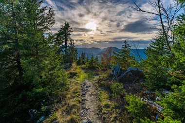 Fantastic autumn hike on the Gruenten in the Allgaeu via the Burgberger Hoernle near Sonthofen, Immenstadt clipart