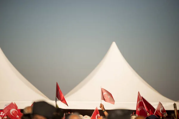 Izmir Turchia Settembre 2022 Primo Piano Delle Bandiere Turche Popolo — Foto Stock