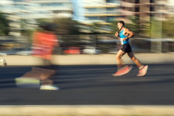 Izmir Turquia Setembro 2022 Correndo Homem Com Borrão Movimento Meia — Fotografia de Stock