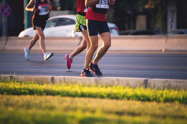 Izmir Turecko Září 2022 Detailní Záběr Nohy Závodníků Běžících Půlmaratonu — Stock fotografie