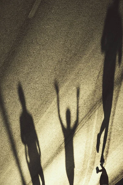 Κορυφαία Άποψη Των Ανταγωνιστών Σκιές Που Τρέχουν Στο Μισό Μαραθώνιο — Φωτογραφία Αρχείου