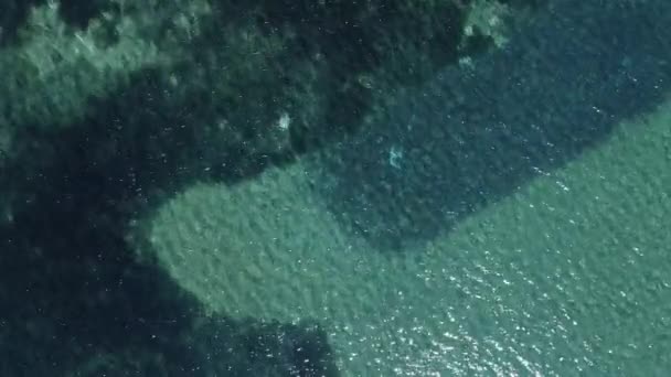 Bovenaanzicht Vanuit Lucht Van Blauw Gekleurde Zee Textuur Met Drone — Stockvideo
