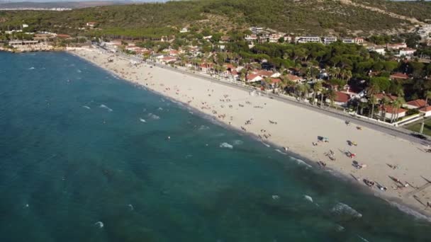 이즈미르 2022 여름에 해변의 무인기 Cesme Izmir Turkey — 비디오