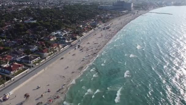 이즈미르 2022 여름에 해변의 무인기 Cesme Izmir Turkey — 비디오