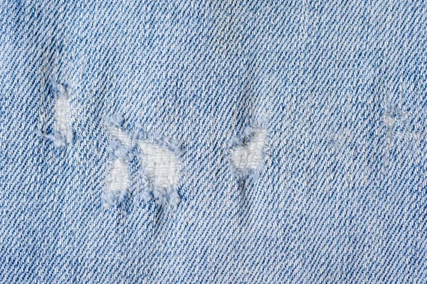 Primer Plano Fondo Textura Jeans Color Azul Rasgado — Foto de Stock