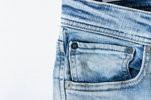 Kot Pantolonun Yakın Çekim Cebi — Stok fotoğraf