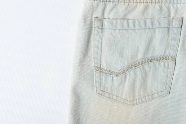 Close Shot Back Pocket Ice Blue Jeans — Stock Photo, Image