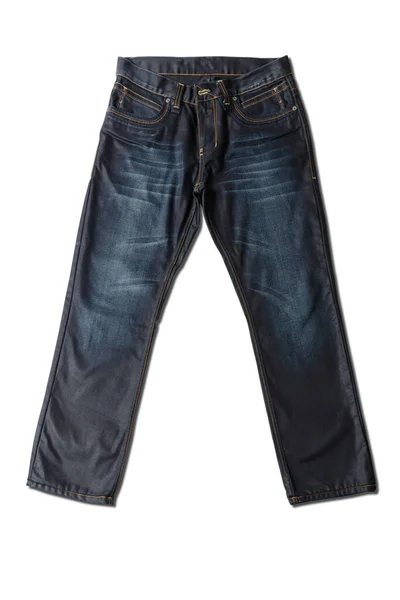 Blå Jeans Vit Bakgrund — Stockfoto