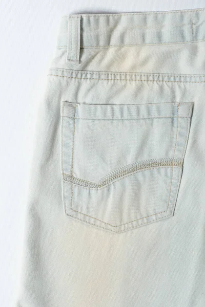 Close Shot Back Pocket Ice Blue Jeans — Stock Photo, Image