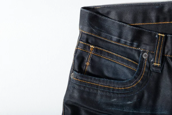 Kot Pantolonun Yakın Çekim Cebi — Stok fotoğraf