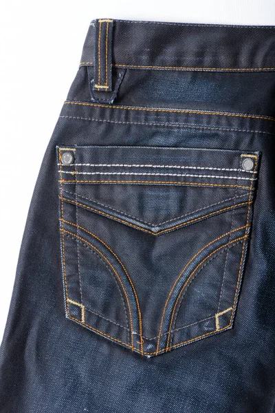 Nahaufnahme Schuss Gesäßtasche Einer Blauen Jeans — Stockfoto
