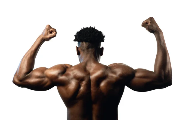 Primer Plano Musculoso Negro Espalda Masculina — Foto de Stock