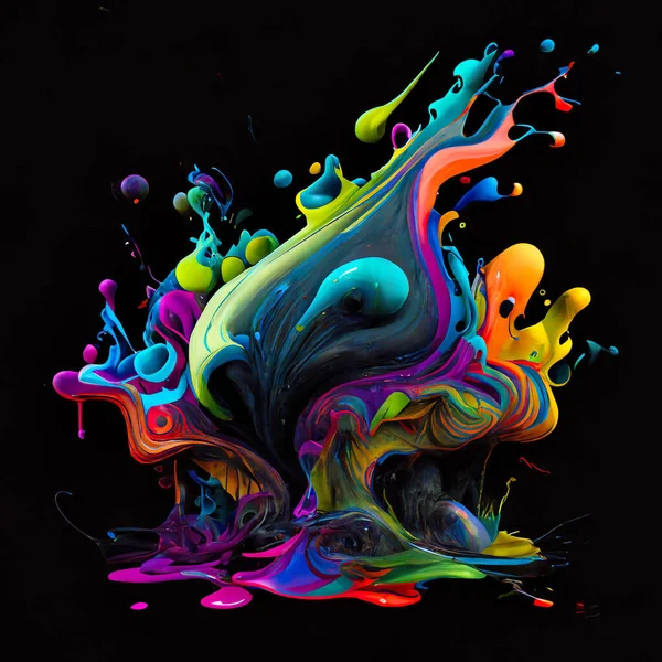 Abstract Paint Splash Black Background — Stock Photo, Image