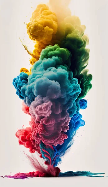 Alguns Fumaça Multicolorida Fundo Branco — Fotografia de Stock