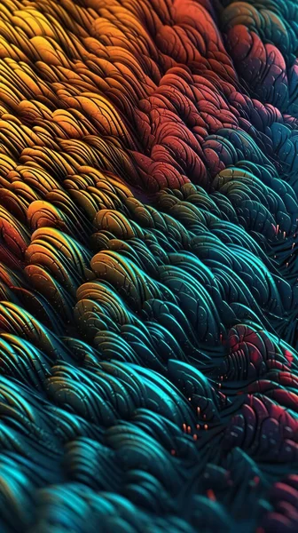 Soyut Kıvrımlı Psikedelik Renkli Arkaplan Dokusunun Görüntüsünü Kapat — Stok fotoğraf