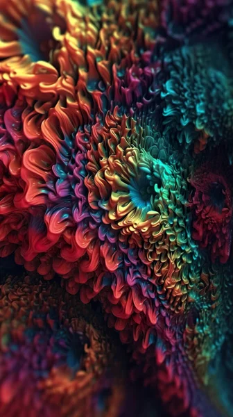 Close Weergave Van Abstracte Psyhedelische Kleurrijke Achtergrond Textuur Met Ondiepe — Stockfoto