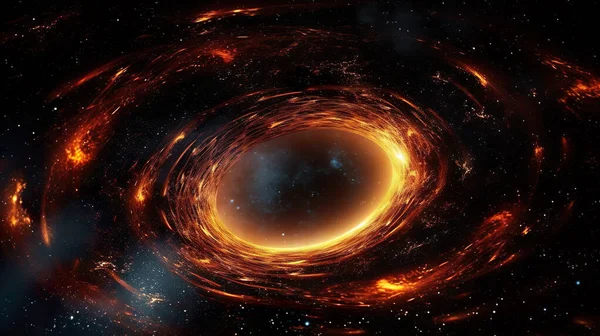 Μια Ευφάνταστη Απεικόνιση Μιας Μαύρης Τρύπας Που Τραβάει Όλο Φως — Φωτογραφία Αρχείου