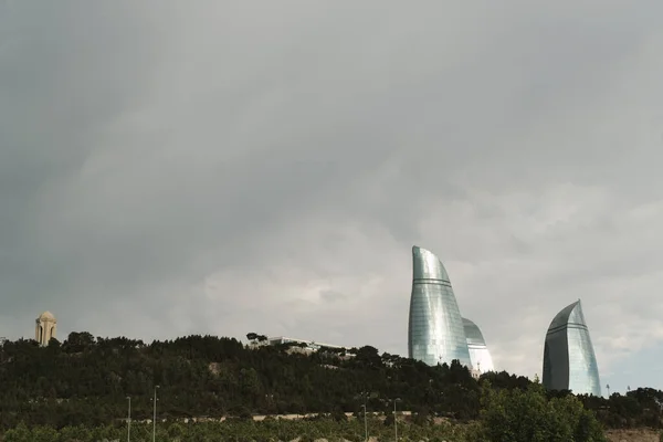 Baku Azerbaijan June 2023 Picturesque Morning View Baku Iconic Flame — Stock Photo, Image