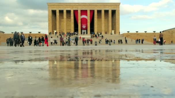 Ankara Turcja Kwietnia 2023 Filmik Ukazujący Uroczystą Majestat Antkabiru Pochmurny — Wideo stockowe